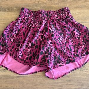 lululemon athletica Pink and Black Patterned Athletic Shorts